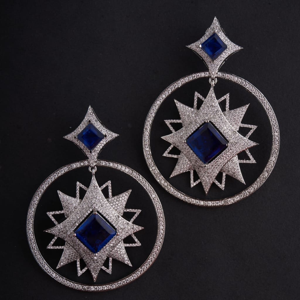 Priyanka Earrings - Blue