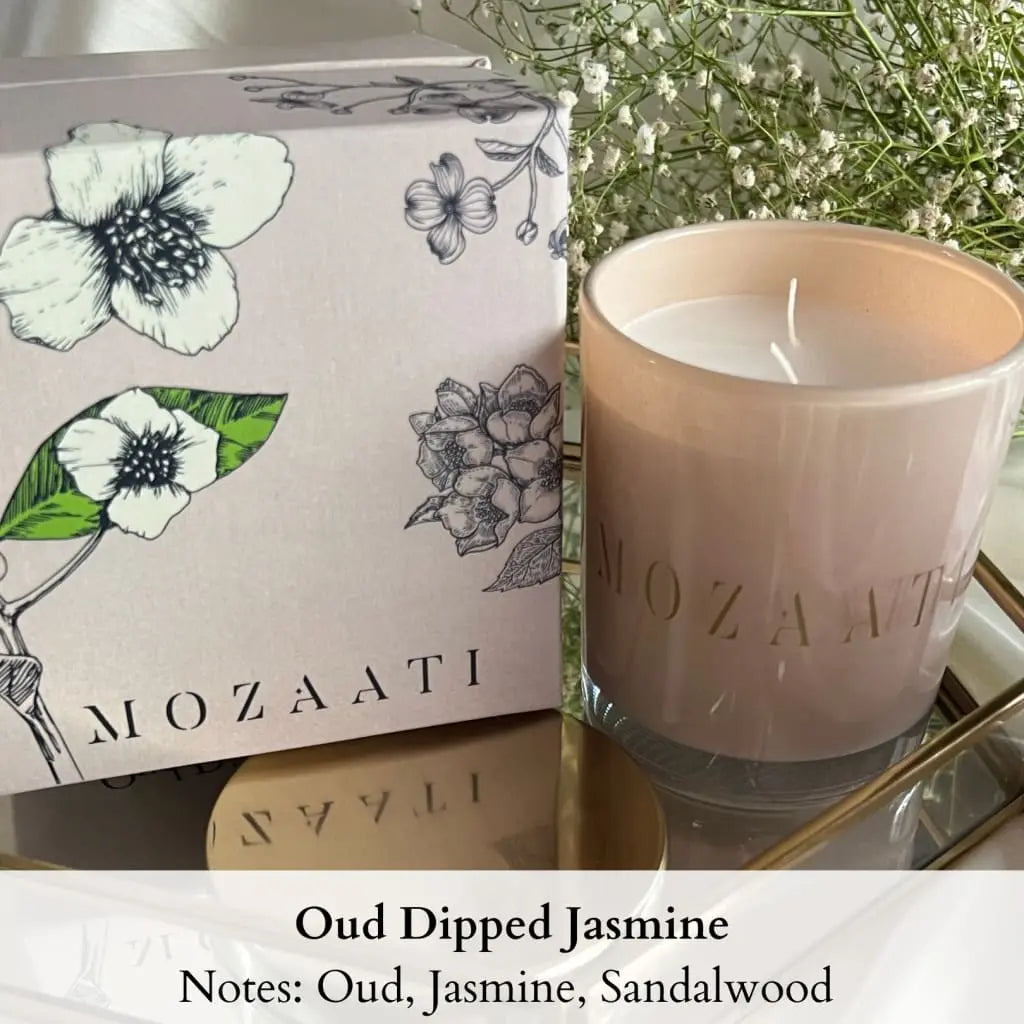Oud Dipped Jasmine Candle Mozaati