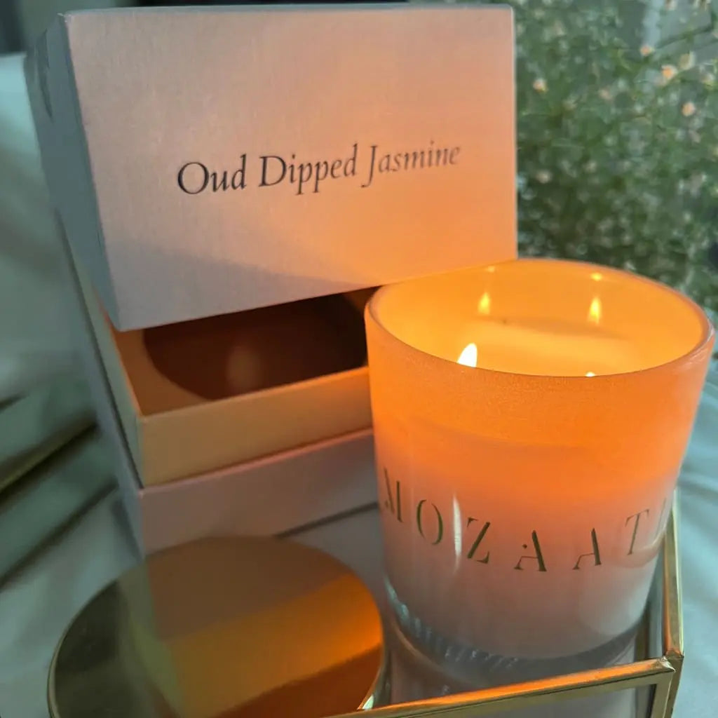 Oud Dipped Jasmine Candle Mozaati