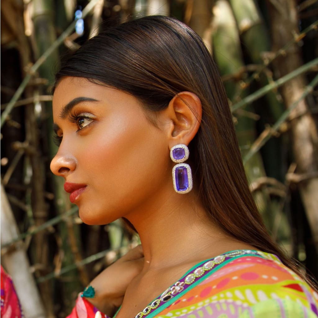 Marie Earrings - Purple