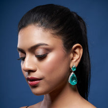 Load image into Gallery viewer, Amaya Earrings - Mint&amp;Silver
