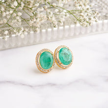 Load image into Gallery viewer, Ansel Earrings - Green&amp;Gold

