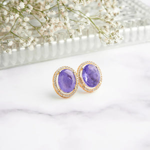 Ansel Earrings - Purple&Gold