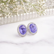 Load image into Gallery viewer, Ansel Earrings - Purple&amp;Silver
