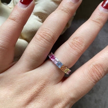 Load image into Gallery viewer, Asscher Coloured Eternity Ring
