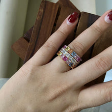 Load image into Gallery viewer, Asscher Coloured Eternity Ring

