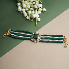 Load image into Gallery viewer, Ayesha Bracelet - Green&amp;Gold
