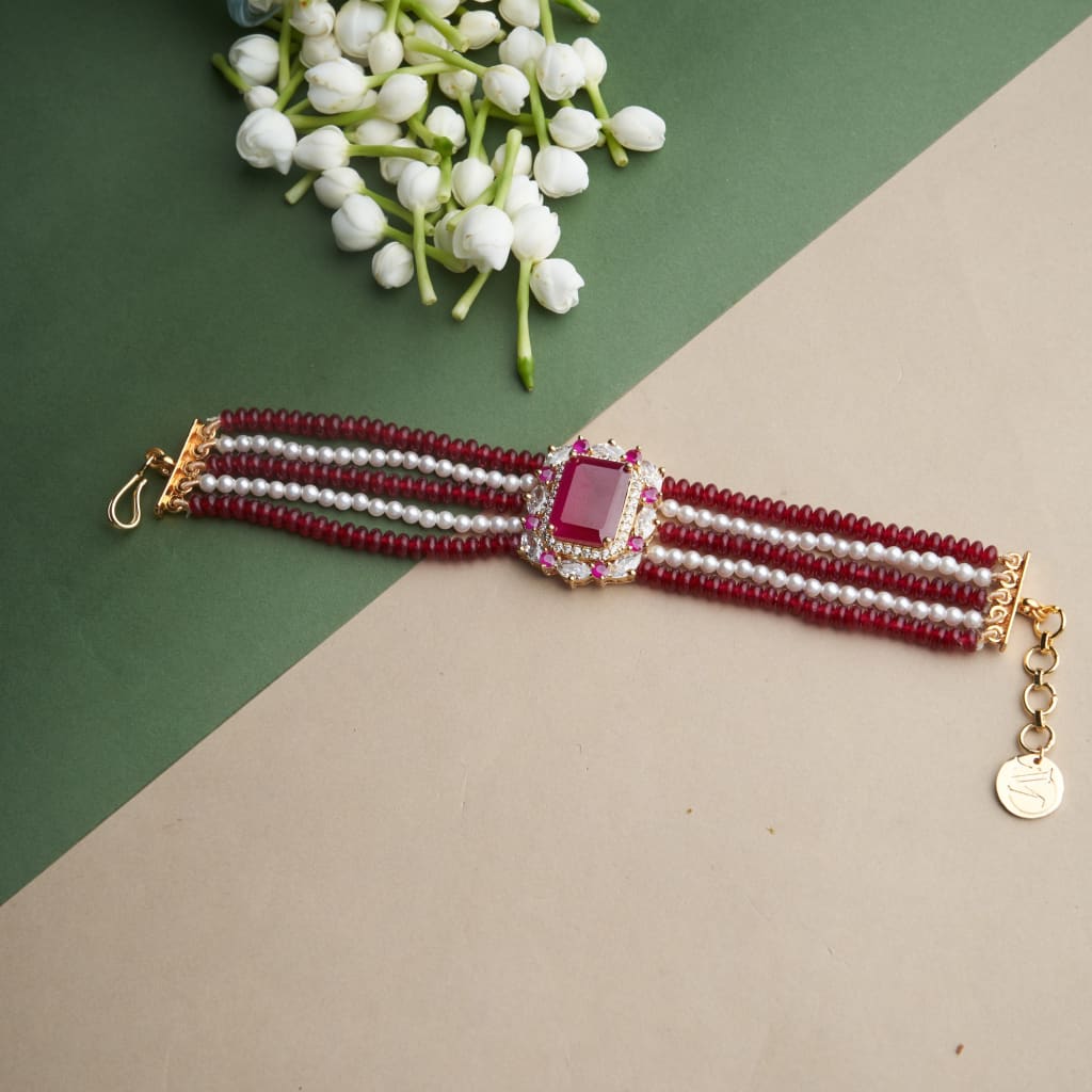 Ayesha Bracelet - Red&Gold