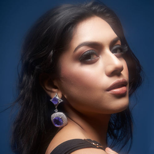 Begum Earrings - Purple