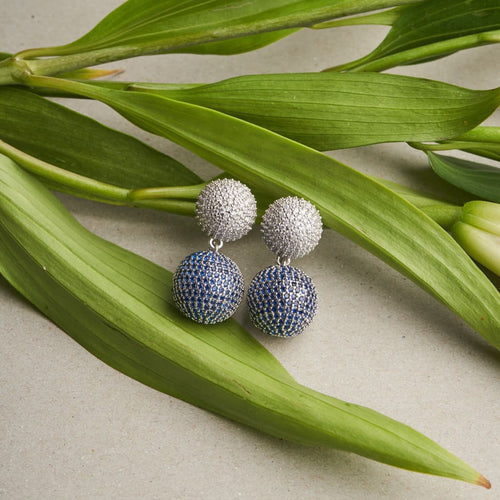 Colour Pop Ball Earrings - Blue