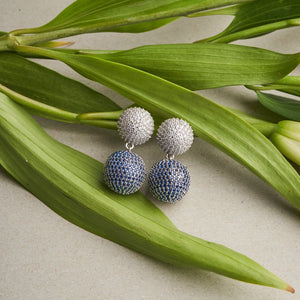 Colour Pop Ball Earrings - Blue