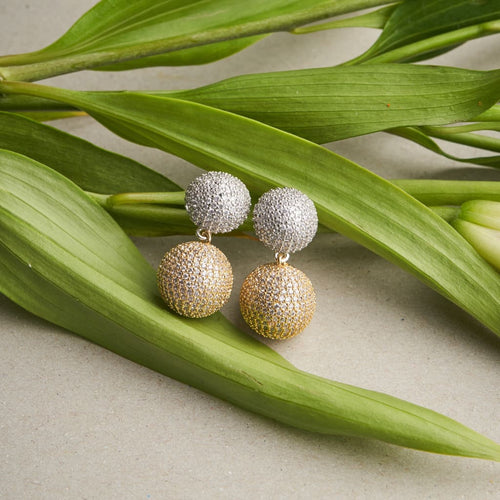 Colour Pop Ball Earrings - Gold