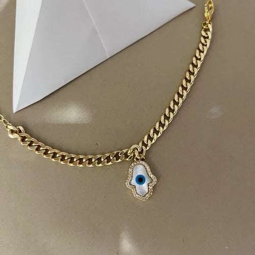 Cuban Link Hamsa Bracelet