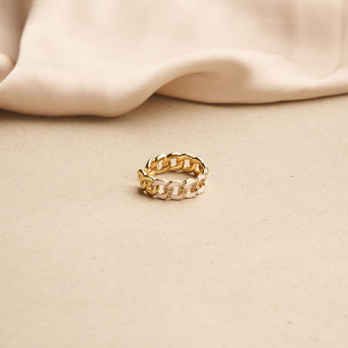 Cuban Link Ring - White