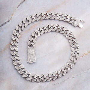 Cuban Link Thick Diamonte Necklace