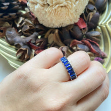 Load image into Gallery viewer, Emerald Cut Eternity Ring in Blue
