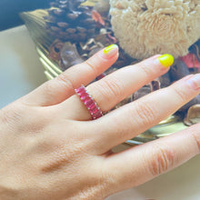 Load image into Gallery viewer, Emerald Cut Eternity Ring in Red
