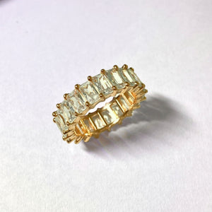 Emerald Cut Eternity Ring - Yellow