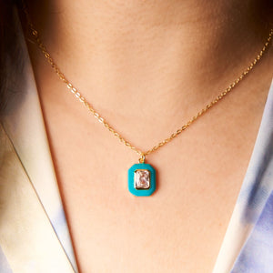 Emerald Enamel Pendant