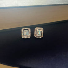 Load image into Gallery viewer, Emerald Solitaire Studs - Rose
