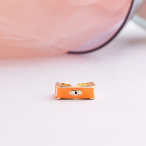 Flat Signet Ring - Orange