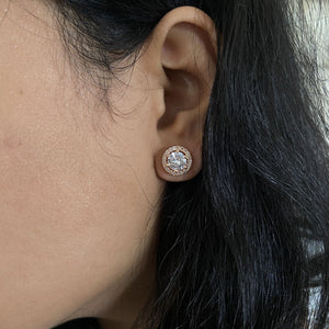 Halo Round Solitaire Earrings