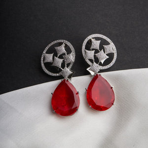 Harnaaz Earrings - Red