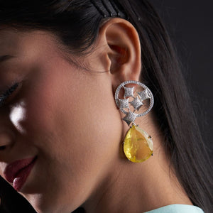Harnaaz Earrings - Yellow