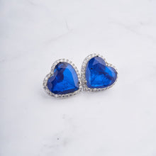 Load image into Gallery viewer, Heart Doublet Studs - Blue
