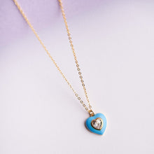 Load image into Gallery viewer, Heart Enamel Pendant - Aqua
