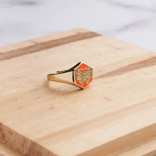 Hexa Butterfly Ring - Orange