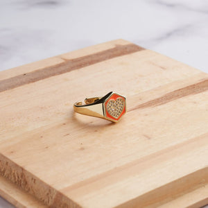 Hexa Heart Ring - Orange