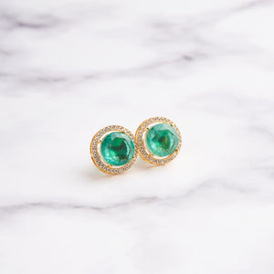 June Earrings - Green&Gold