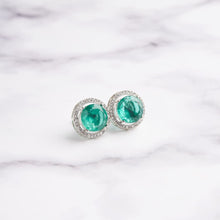 Load image into Gallery viewer, June Earrings - Green&amp;Silver
