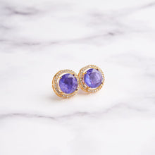 Load image into Gallery viewer, June Earrings - Purple&amp;Gold
