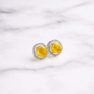June Earrings - Yellow&Silver