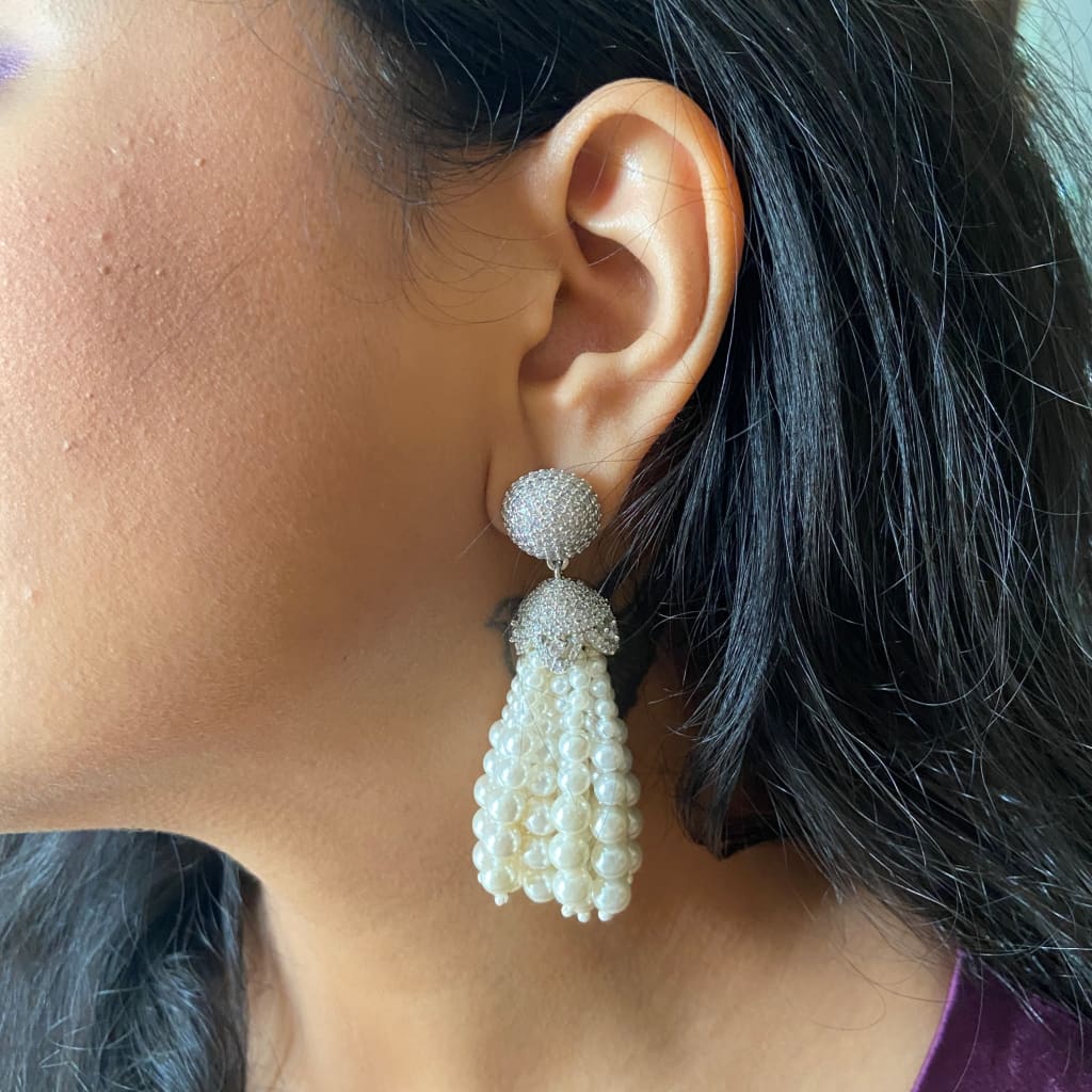 Mahima Earrings - White