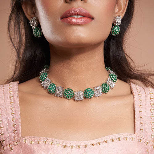 Mannat Necklace Set - Green