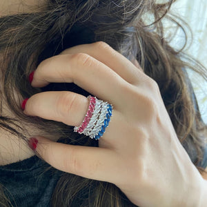 Marquise Eternity Ring - Red