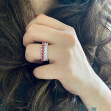Load image into Gallery viewer, Marquise Eternity Ring - Red

