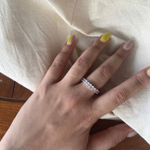 Oval Eternity Ring - White