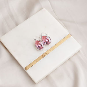 Pear Drop Earrings - Pink