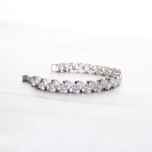 Load image into Gallery viewer, Pear Slant Tennis Bracelet - Red
