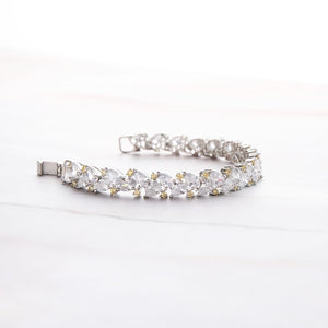 Pear Slant Tennis Bracelet - Yellow