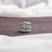 Load image into Gallery viewer, Pixie Ring - Green&amp;Silver / US 6
