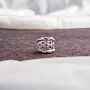 Pixie Ring - Red&Silver / US 8