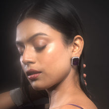 Load image into Gallery viewer, Raya Earrings - Purple&amp;Silver
