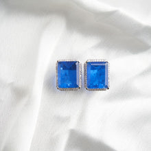 Load image into Gallery viewer, Raya Earrings - Blue&amp;Silver
