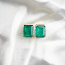 Load image into Gallery viewer, Raya Earrings - Green&amp;Gold
