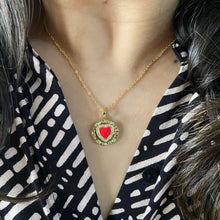 Load image into Gallery viewer, Red Heart Medallion Necklace
